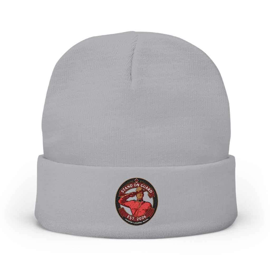 Embroidered 'Stand on Guard' Knit Beanie — Signature Patch Winter Hat