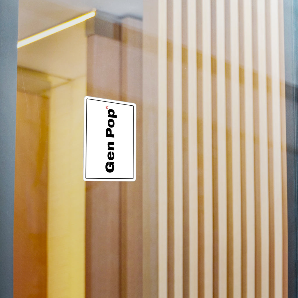 Gen Pop Vertical Kiss-Cut Vinyl Sticker — Bold Black Logo Decal