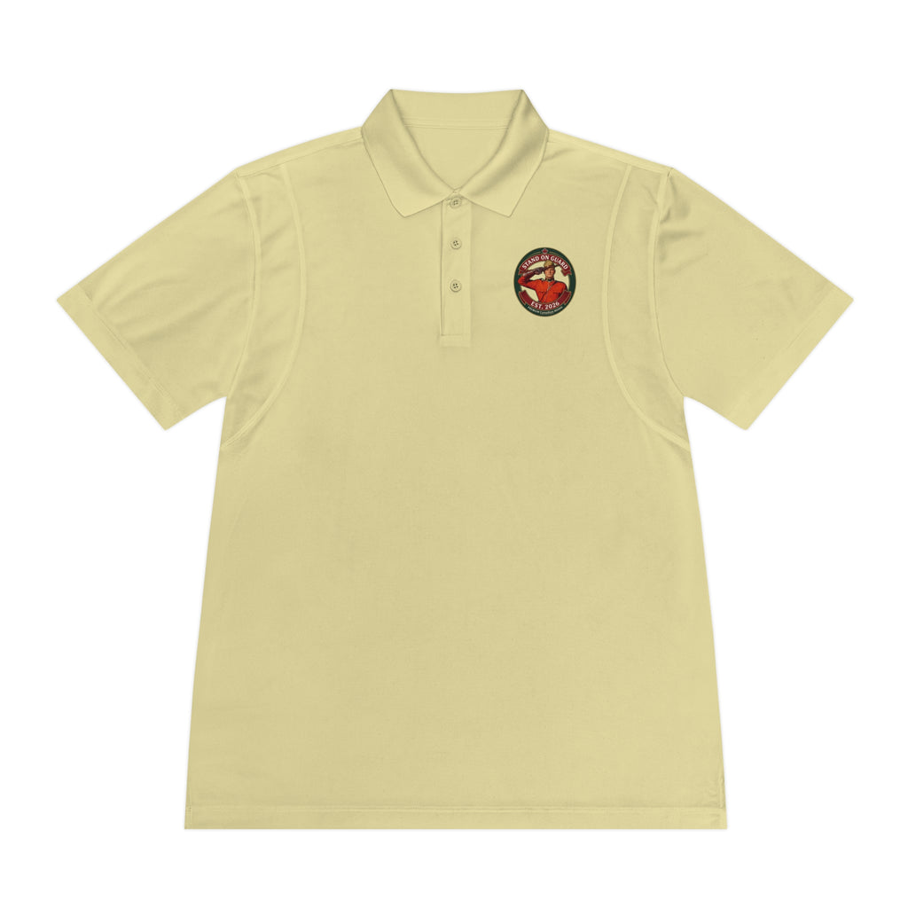 'Stand on Guard' Crest Polo — Men's Sport Performance Shirt