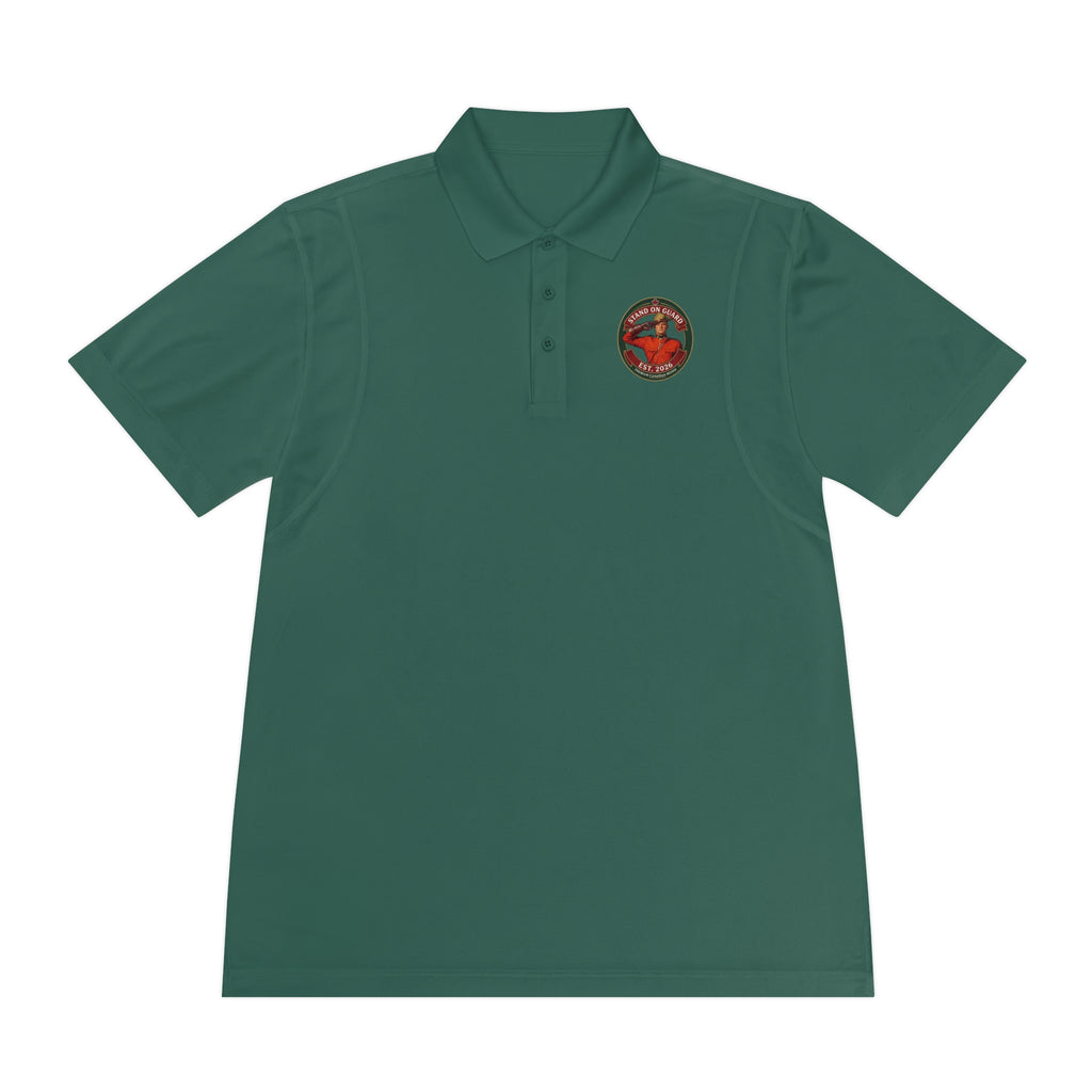'Stand on Guard' Crest Polo — Men's Sport Performance Shirt