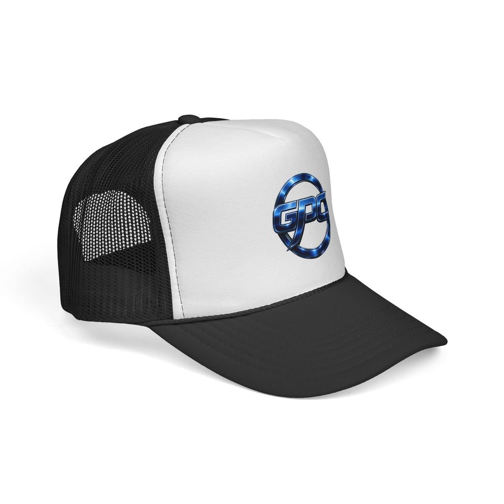 Trucker Cap with Blue Metallic GPS Logo – Mesh Snapback Hat for Drivers & Travel Fans
