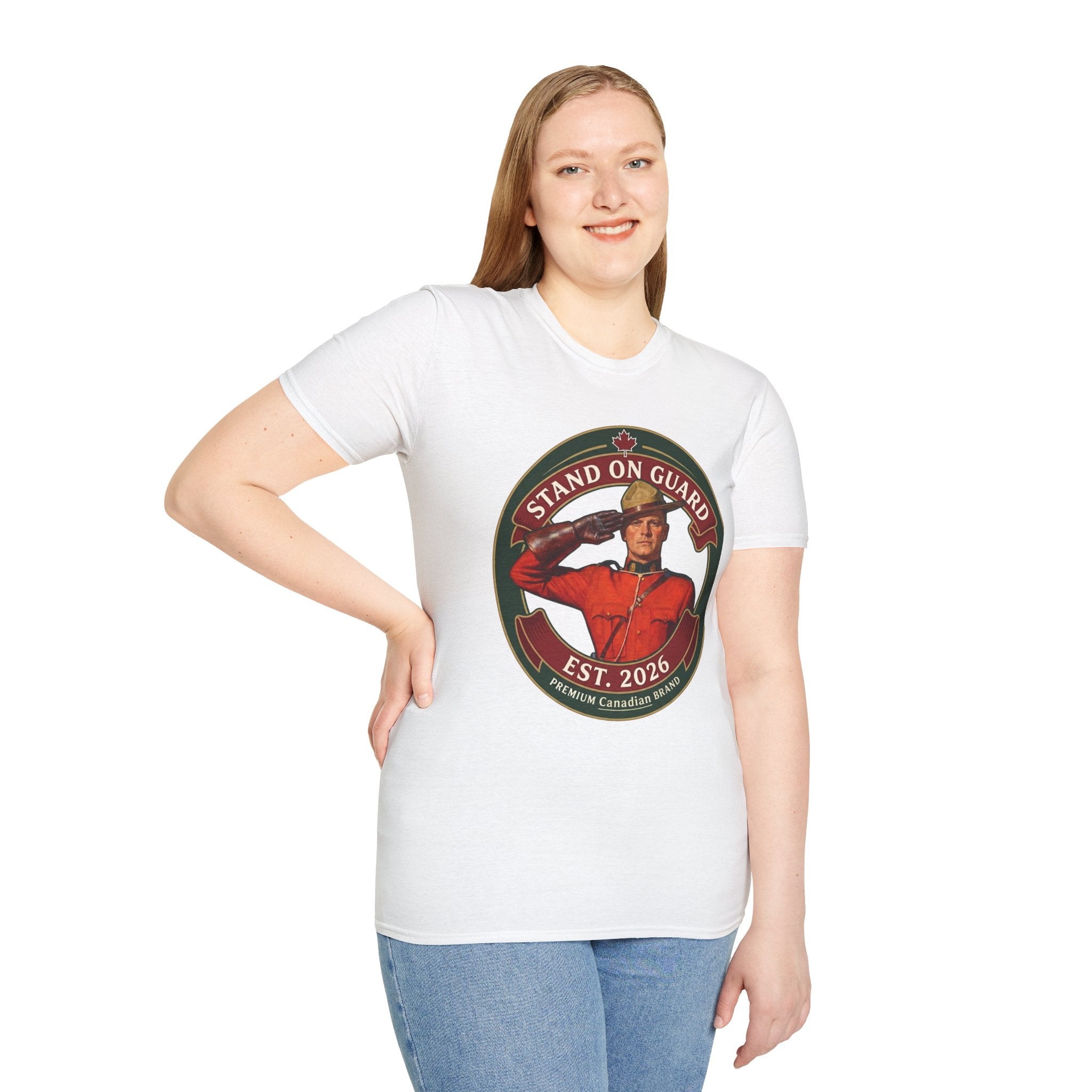 Stand on Guard T-Shirt — Canadian Mountie Salute (Est. 2026)