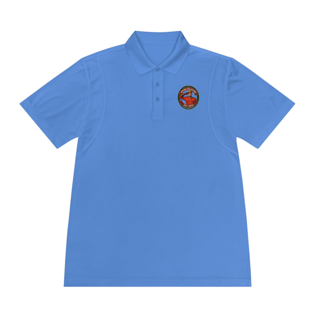 'Stand on Guard' Crest Polo — Men's Sport Performance Shirt