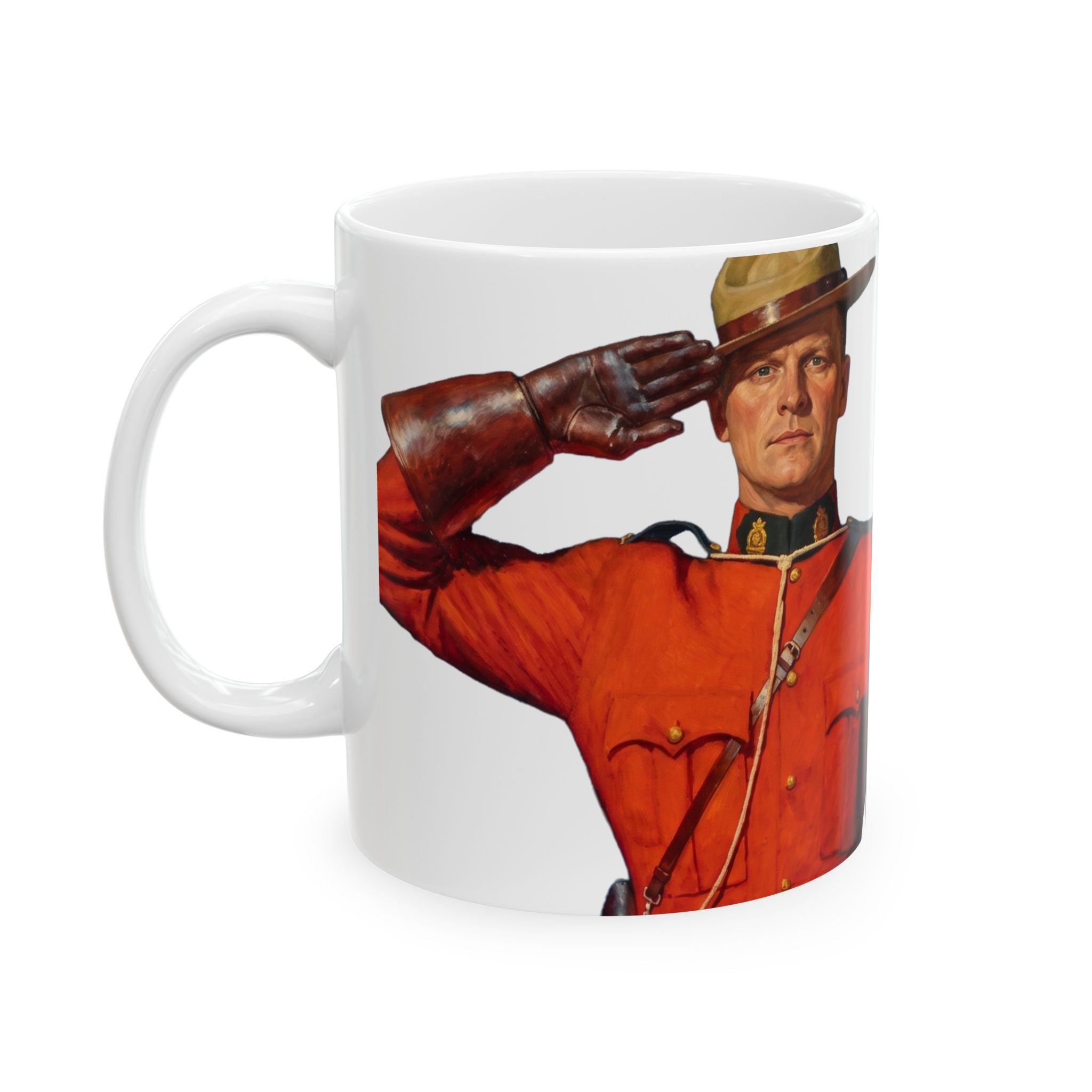 Mountie Coffee Mug — Vintage Canadian Mountie “Stand On Guard” Ceramic Mug (11oz & 15oz)