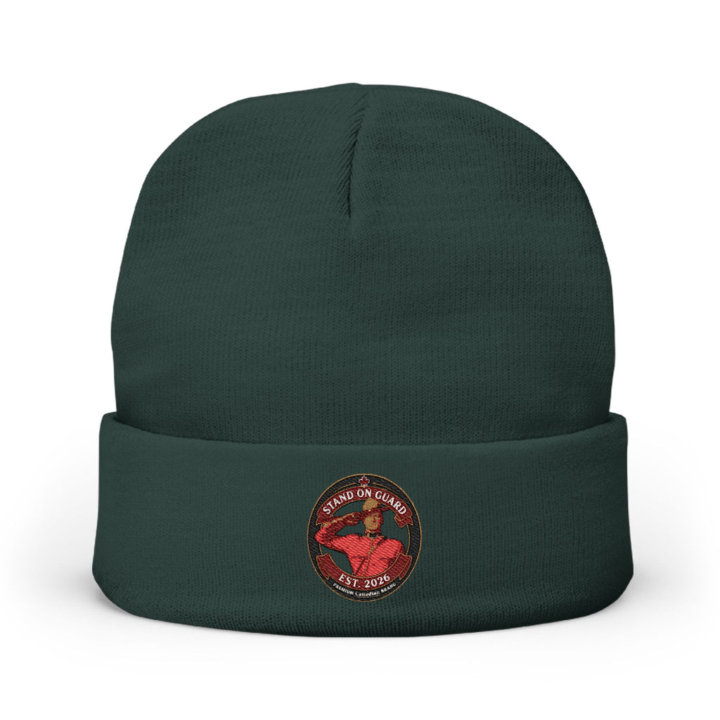 Embroidered 'Stand on Guard' Knit Beanie — Signature Patch Winter Hat
