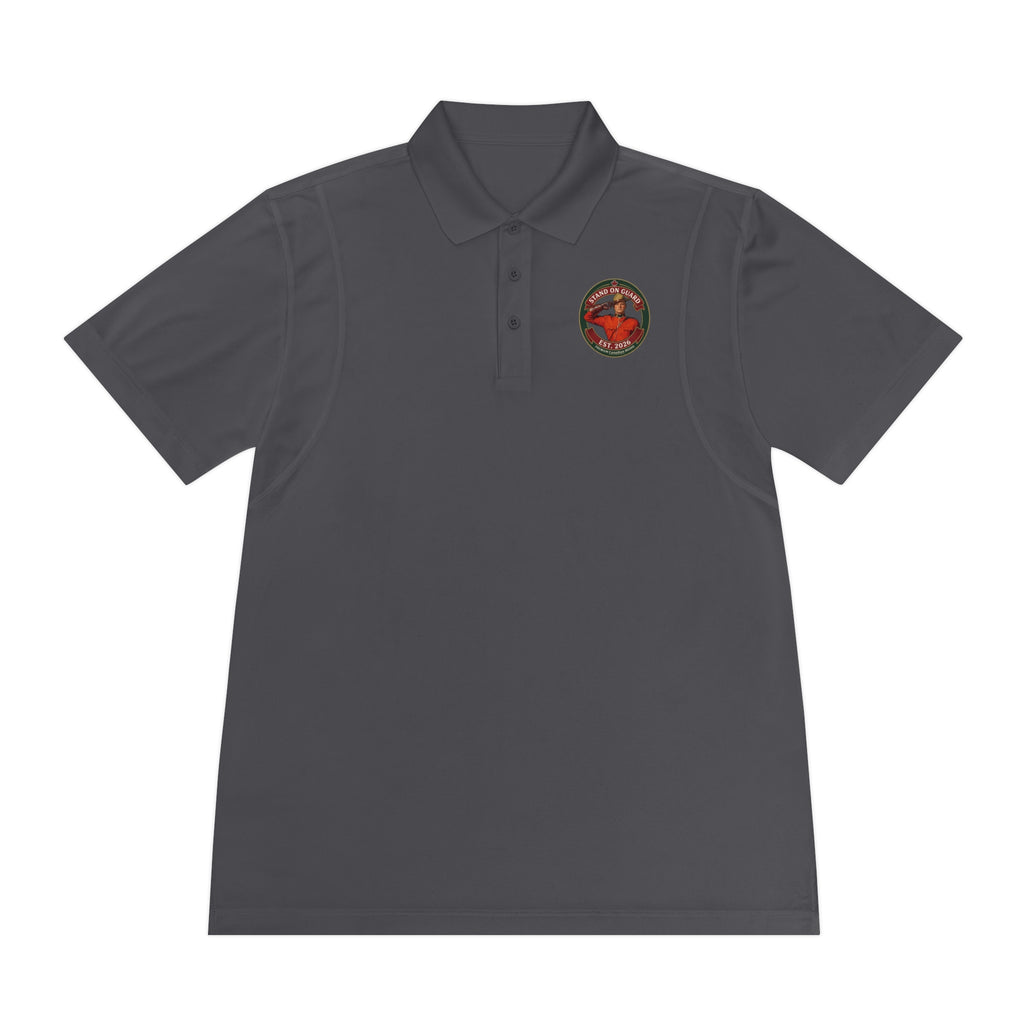 'Stand on Guard' Crest Polo — Men's Sport Performance Shirt