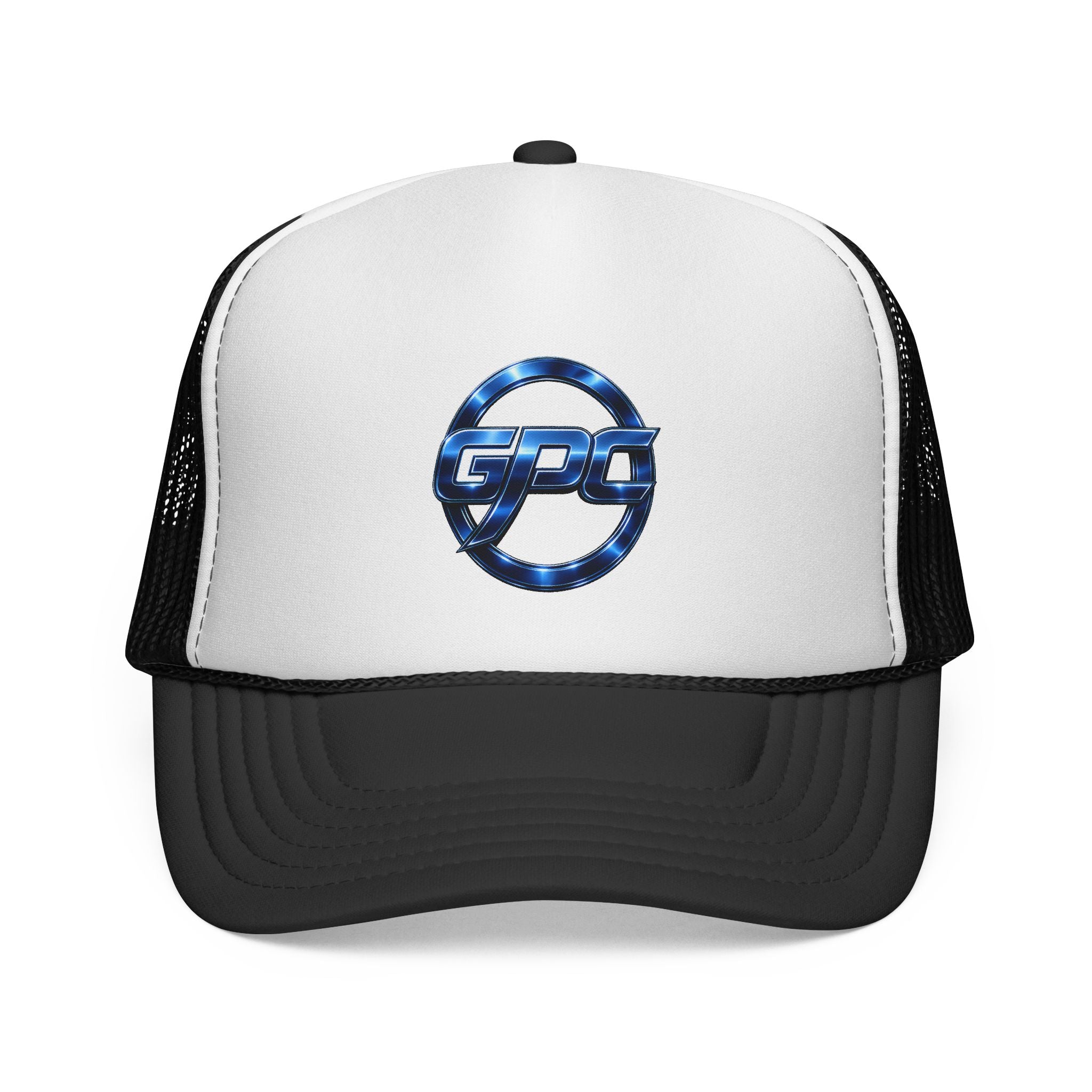 Trucker Cap with Blue Metallic GPS Logo – Mesh Snapback Hat for Drivers & Travel Fans