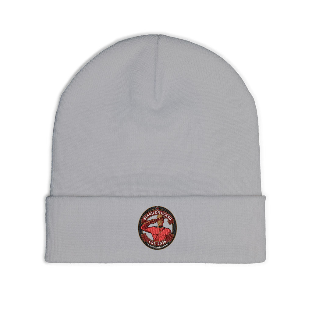 Embroidered 'Stand on Guard' Knit Beanie — Signature Patch Winter Hat