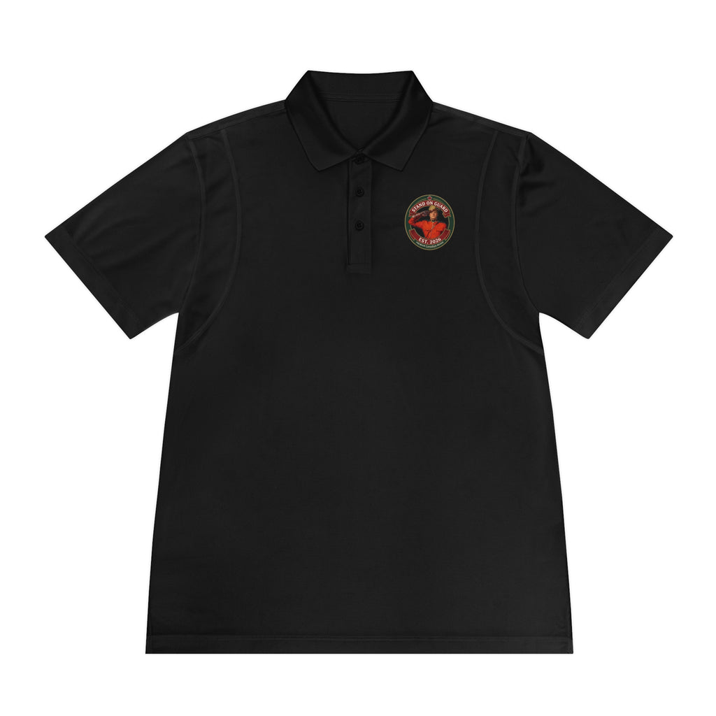 'Stand on Guard' Crest Polo — Men's Sport Performance Shirt