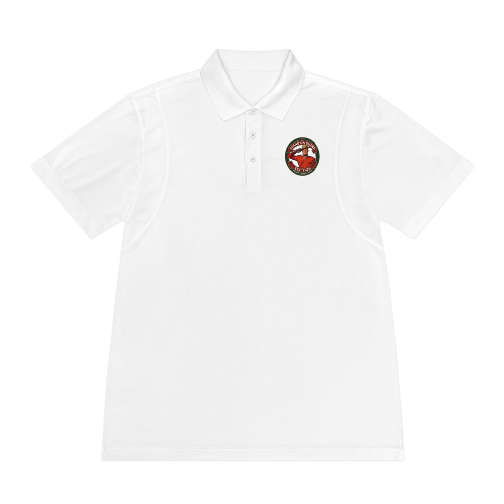 'Stand on Guard' Crest Polo — Men's Sport Performance Shirt